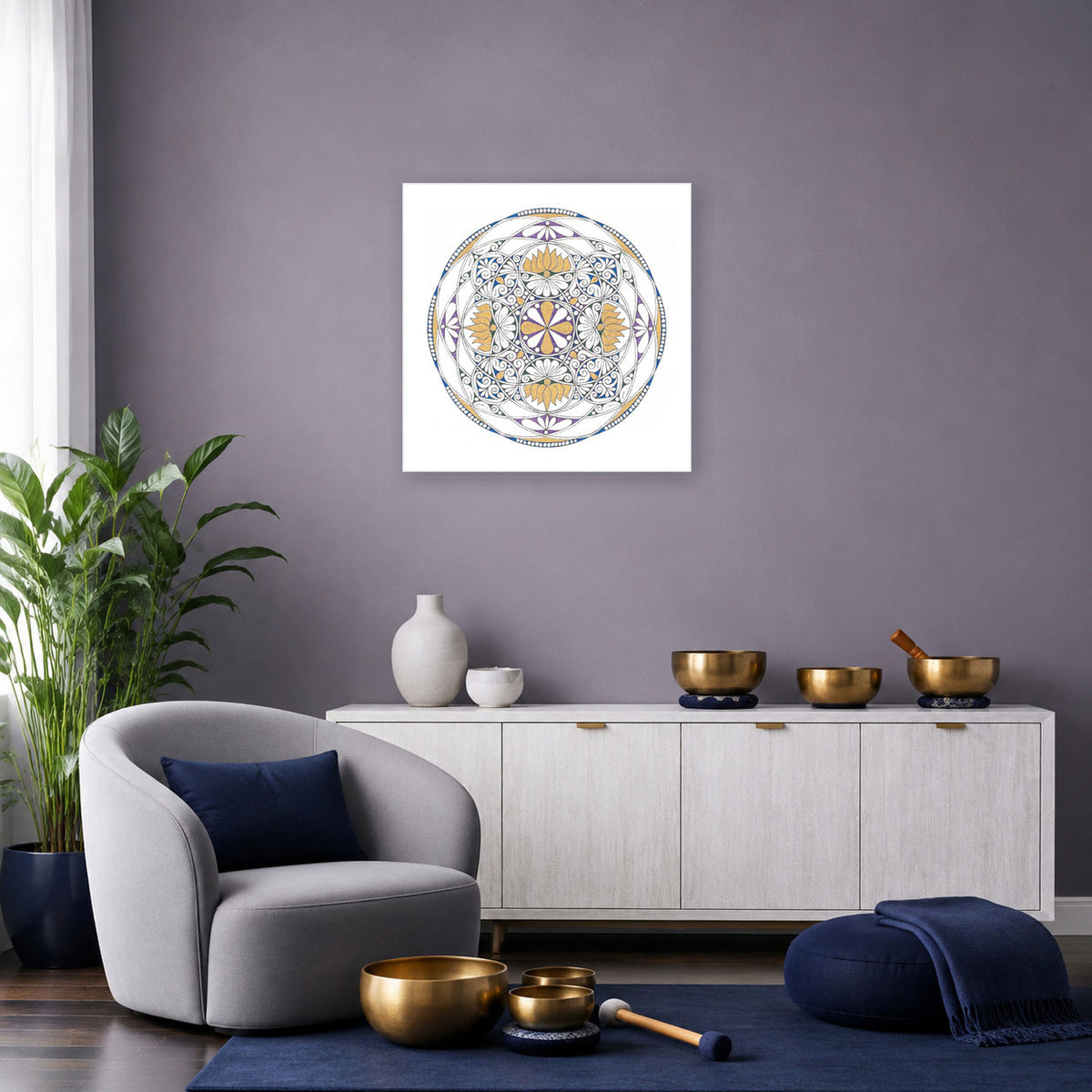 Mandala „Blütenkreis der goldenen Resonanz“