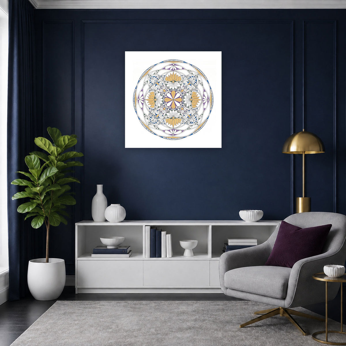 Mandala „Blütenkreis der goldenen Resonanz“