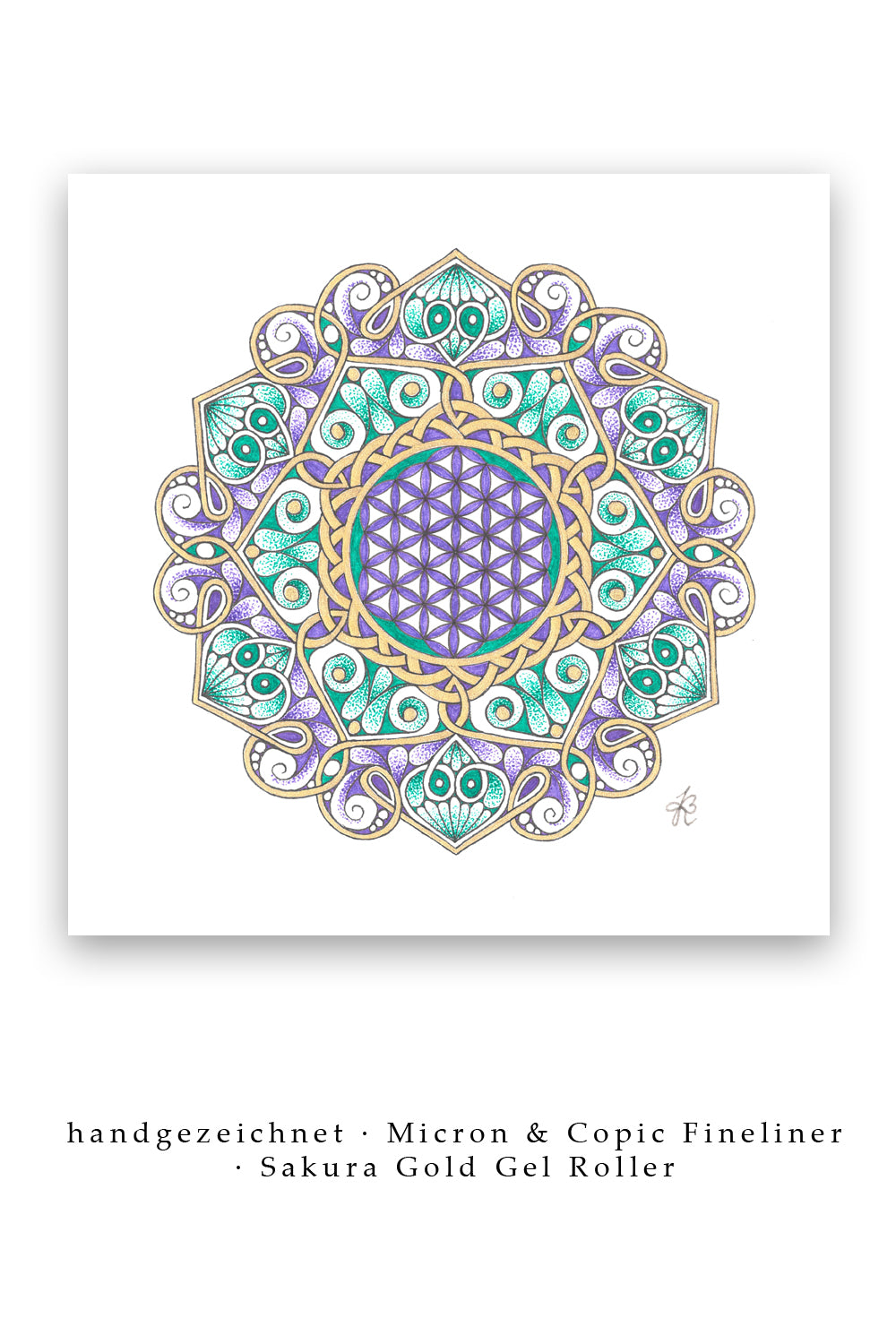 Mandala Original handgezeichnet „Blume des Lebens - Kreis der Verbundenheit“ – Spirituelles Kunst Unikat für den Altar & zur Raumharmonisierung