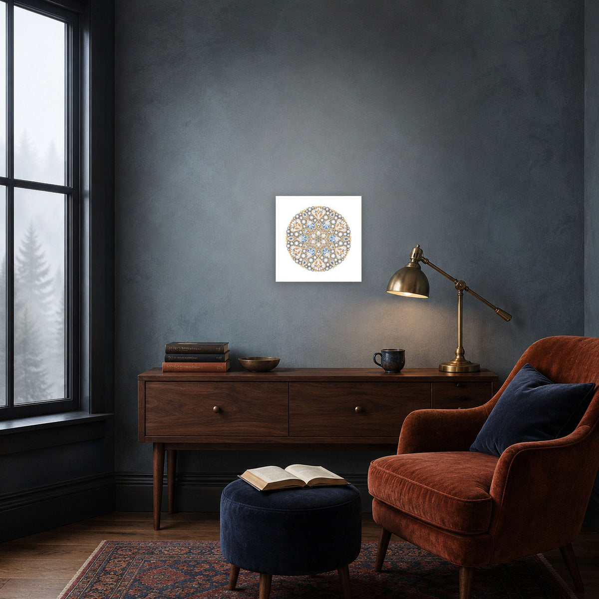 Mandala „Nebelkranz der goldenen Stille“
