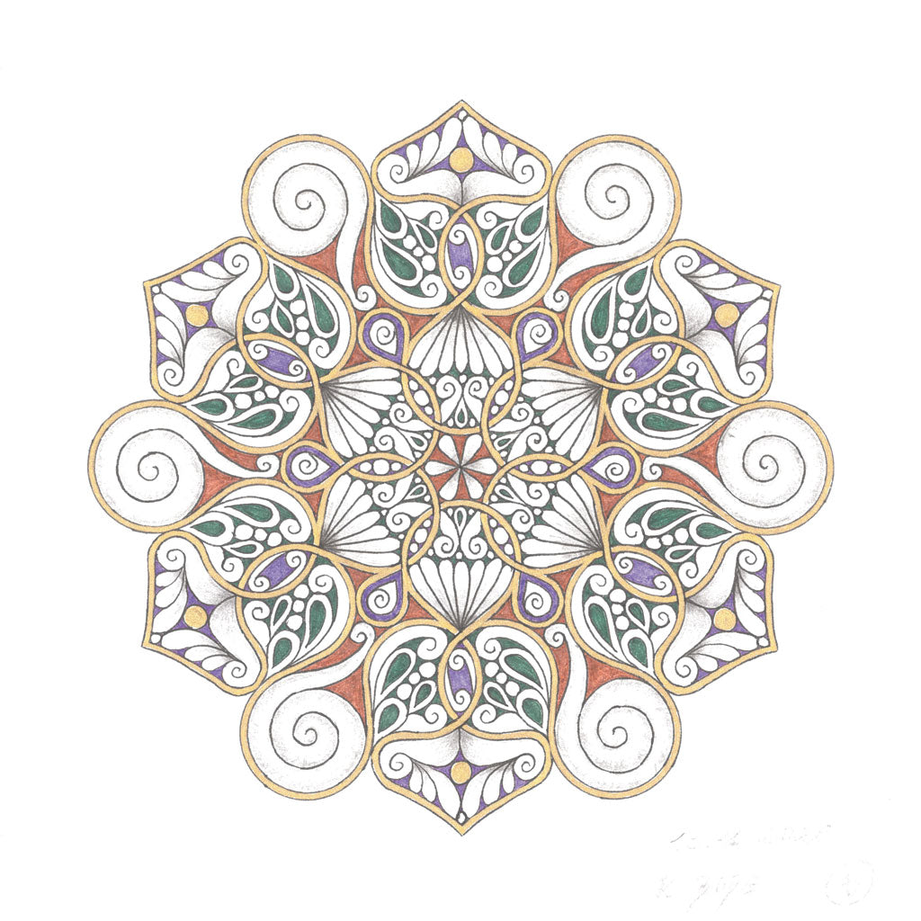 Mandala Original handgezeichnet „Garten der stillen Erneuerung“ – Spirituelles Kunst Unikat für den Altar & zur Raumharmonisierung