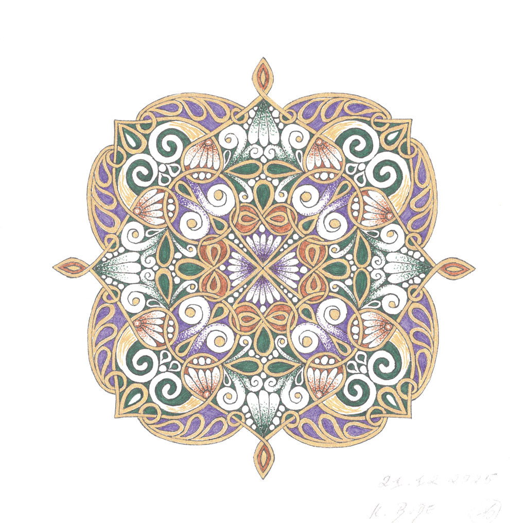 Mandala Original handgezeichnet „Herztempel der grünen Weisheit“ – Spirituelles Kunst Unikat für den Altar & zur Raumharmonisierung