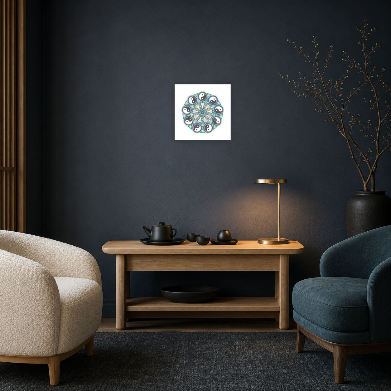 Mandala „Kreis von Yin & Yang – Harmonie der Gegensätze“
