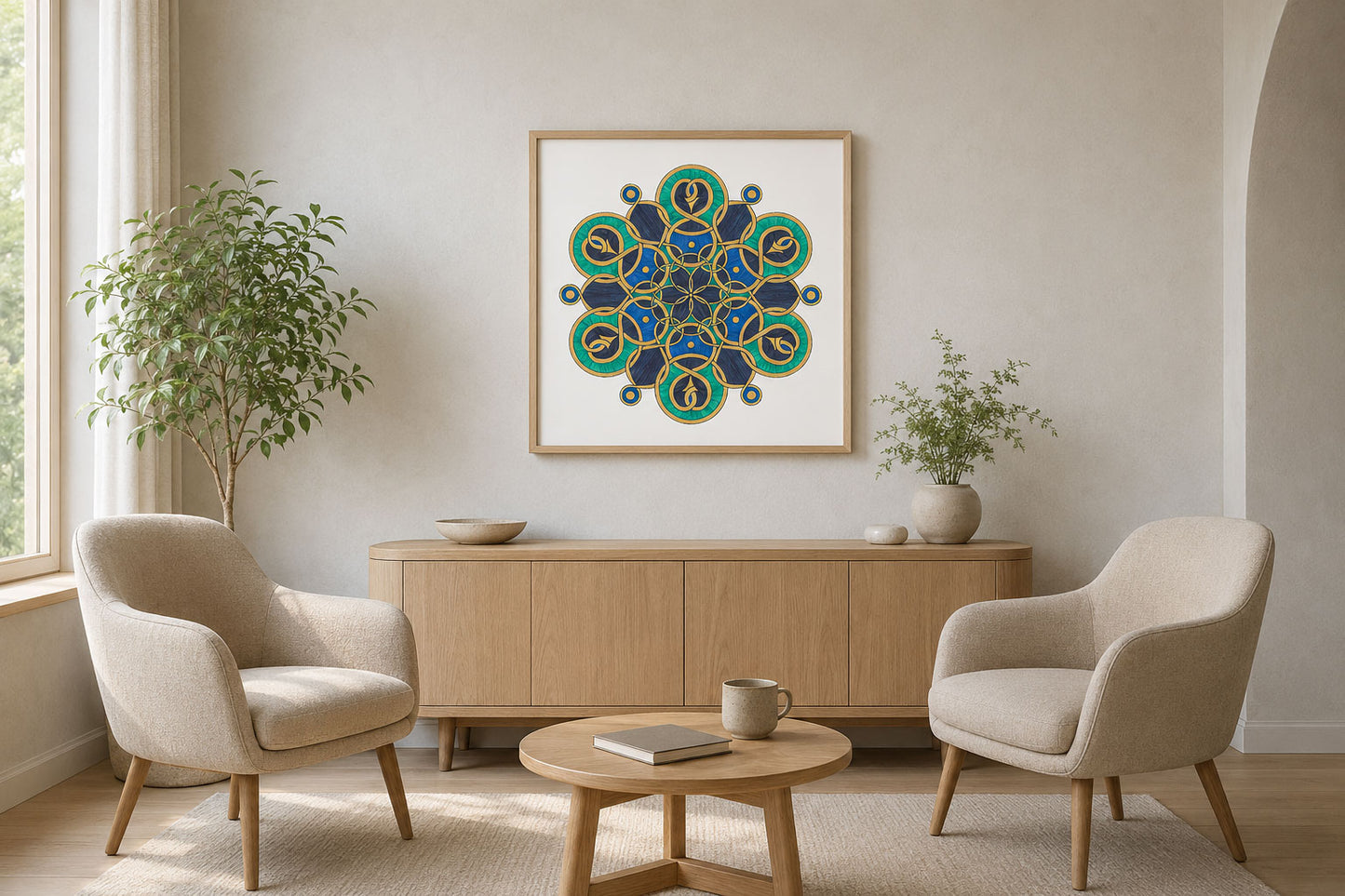 Mandala „Lotus der smaragdgrünen Harmonie“