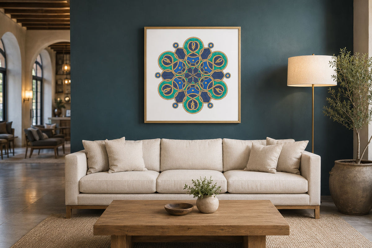 Mandala „Lotus der smaragdgrünen Harmonie“