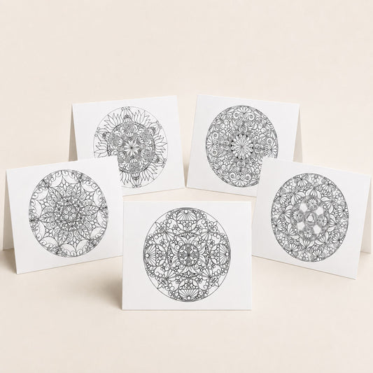 Mandala-Grußkarten-Set 1 zum Ausmalen