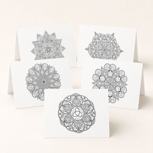 Mandala-Grußkarten-Set 10 zum Ausmalen