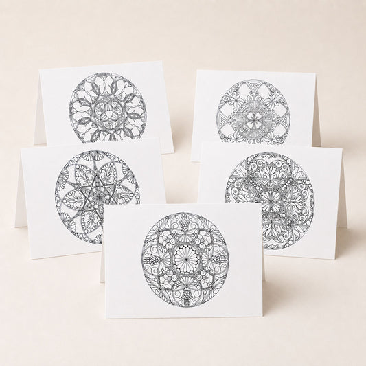Mandala-Grußkarten-Set 2 zum Ausmalen