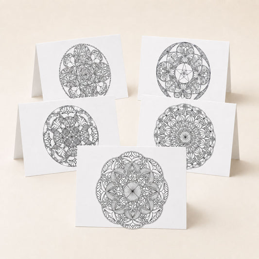 Mandala-Grußkarten-Set 3 zum Ausmalen