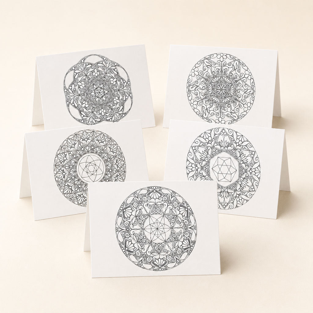 Mandala-Grußkarten-Set 4 zum Ausmalen