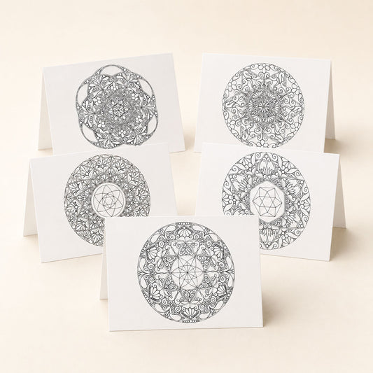 Mandala-Grußkarten-Set 4 zum Ausmalen