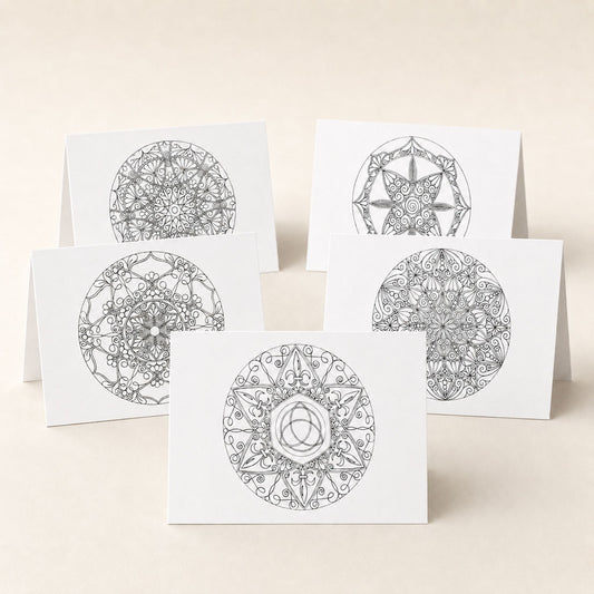 Mandala-Grußkarten-Set 5 zum Ausmalen
