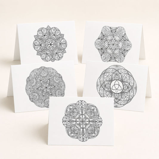 Mandala-Grußkarten-Set 7 zum Ausmalen