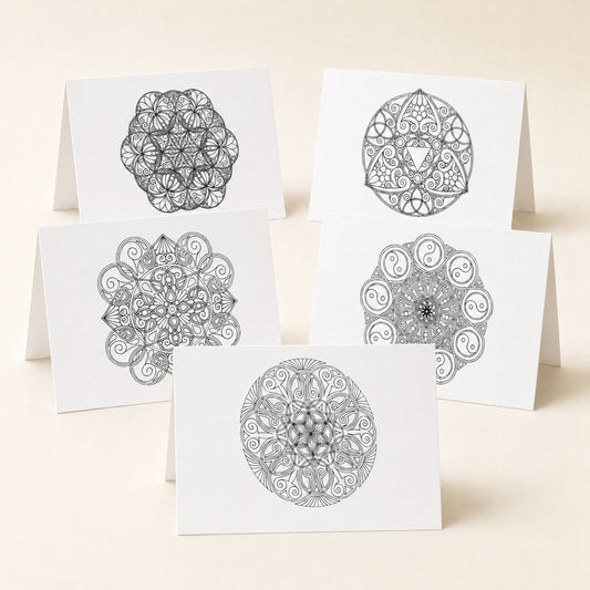Mandala-Grußkarten-Set 8 zum Ausmalen