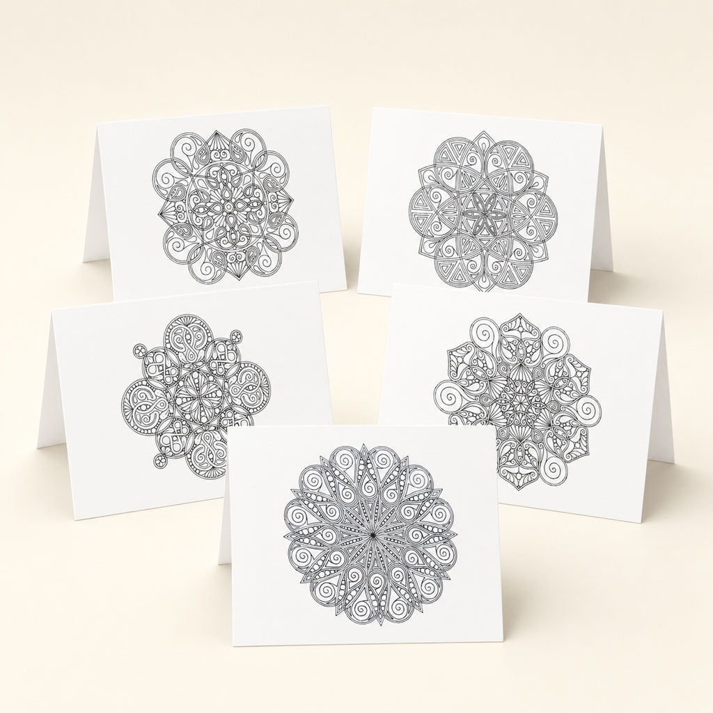 Mandala-Grußkarten-Set 9 zum Ausmalen