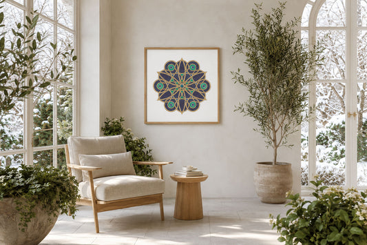 Mandala „Smaragdstern der stillen Ordnung“