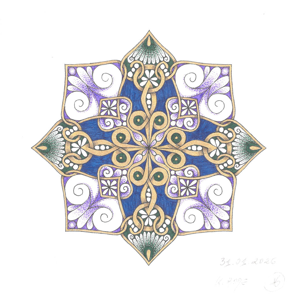 Mandala Original handgezeichnet „Wurzeln des Herzens“ – Spirituelles Kunst Unikat für den Altar & zur Raumharmonisierung