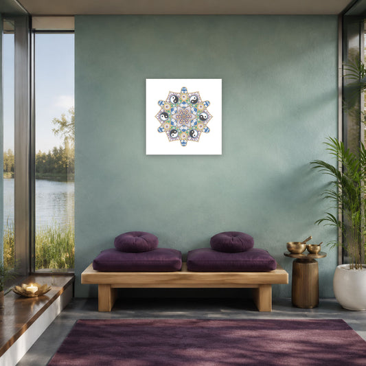 Mandala „Yin & Yang – Blume des kosmischen Gleichgewichts“