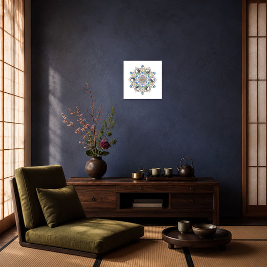Mandala „Yin & Yang – Blume des kosmischen Gleichgewichts“